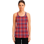 4th of July American Plaid Print Women's Racerback Tank Top