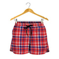 4th of July American Plaid Print Women's Shorts