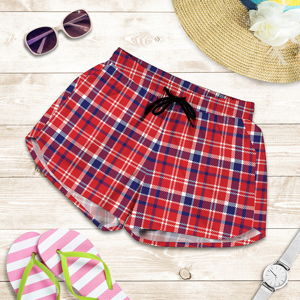 4th of July American Plaid Print Women's Shorts