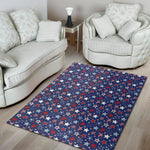 4th of July American Star Pattern Print Area Rug