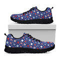 4th of July American Star Pattern Print Black Running Shoes