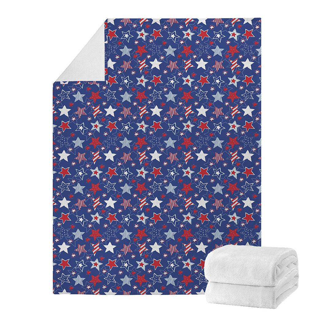 4th of July American Star Pattern Print Blanket