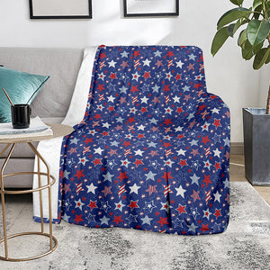 4th of July American Star Pattern Print Blanket