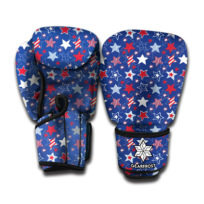 4th of July American Star Pattern Print Boxing Gloves