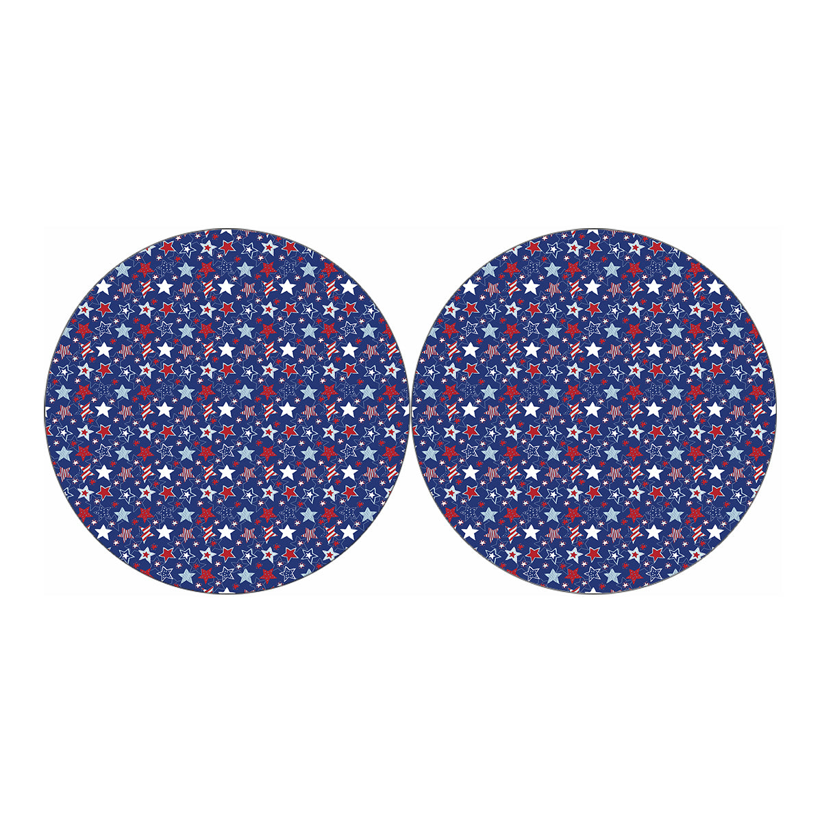 4th of July American Star Pattern Print Car Coasters