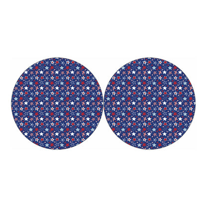 4th of July American Star Pattern Print Car Coasters