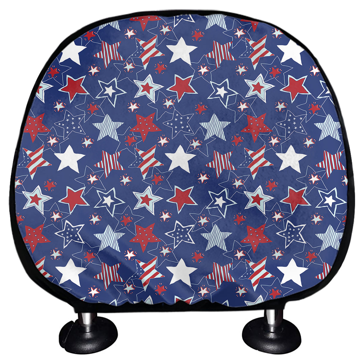 4th of July American Star Pattern Print Car Headrest Covers