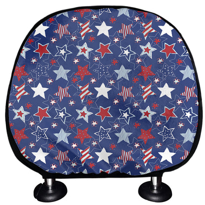 4th of July American Star Pattern Print Car Headrest Covers