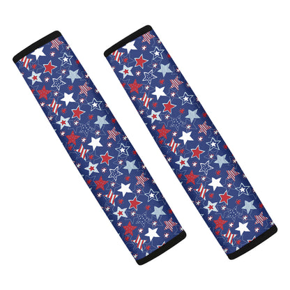 4th of July American Star Pattern Print Car Seat Belt Covers