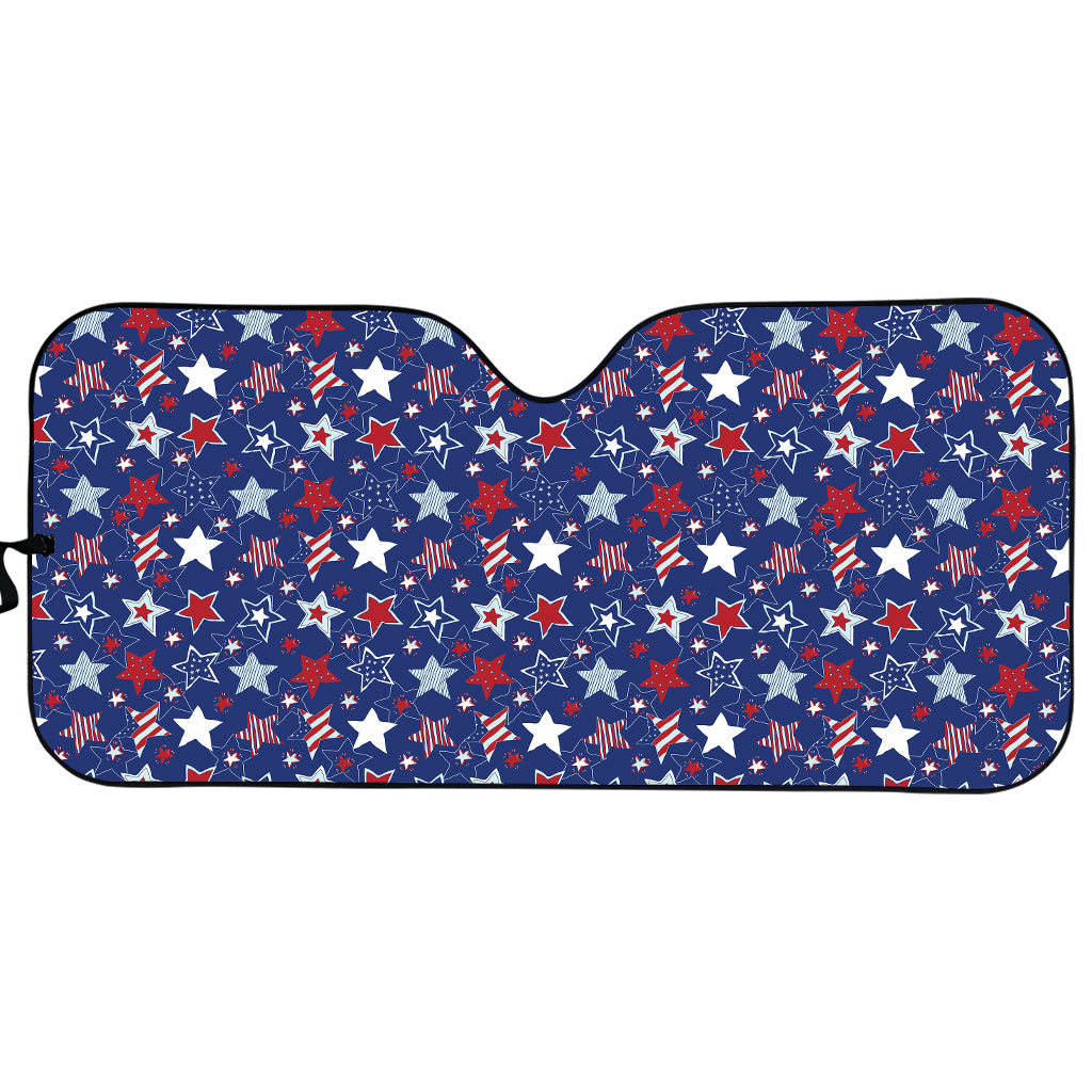 4th of July American Star Pattern Print Car Sun Shade