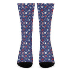 4th of July American Star Pattern Print Crew Socks