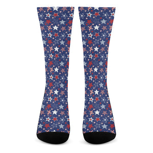 4th of July American Star Pattern Print Crew Socks