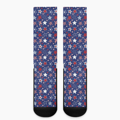 4th of July American Star Pattern Print Crew Socks