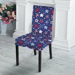 4th of July American Star Pattern Print Dining Chair Slipcover