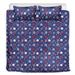 4th of July American Star Pattern Print Duvet Cover Bedding Set