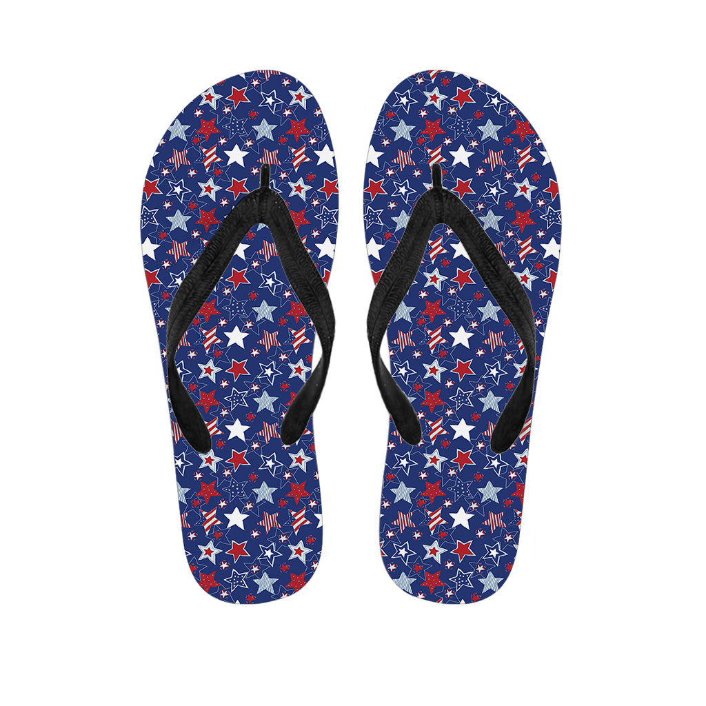 4th of July American Star Pattern Print Flip Flops