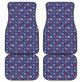 4th of July American Star Pattern Print Front and Back Car Floor Mats