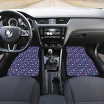 4th of July American Star Pattern Print Front and Back Car Floor Mats