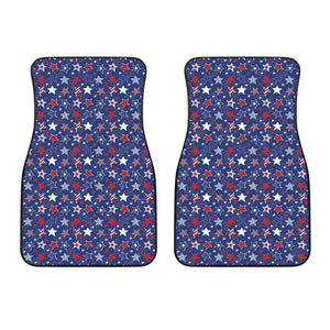 4th of July American Star Pattern Print Front Car Floor Mats
