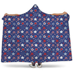4th of July American Star Pattern Print Hooded Blanket