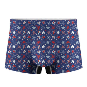 4th of July American Star Pattern Print Men's Boxer Briefs