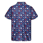 4th of July American Star Pattern Print Men's Short Sleeve Shirt