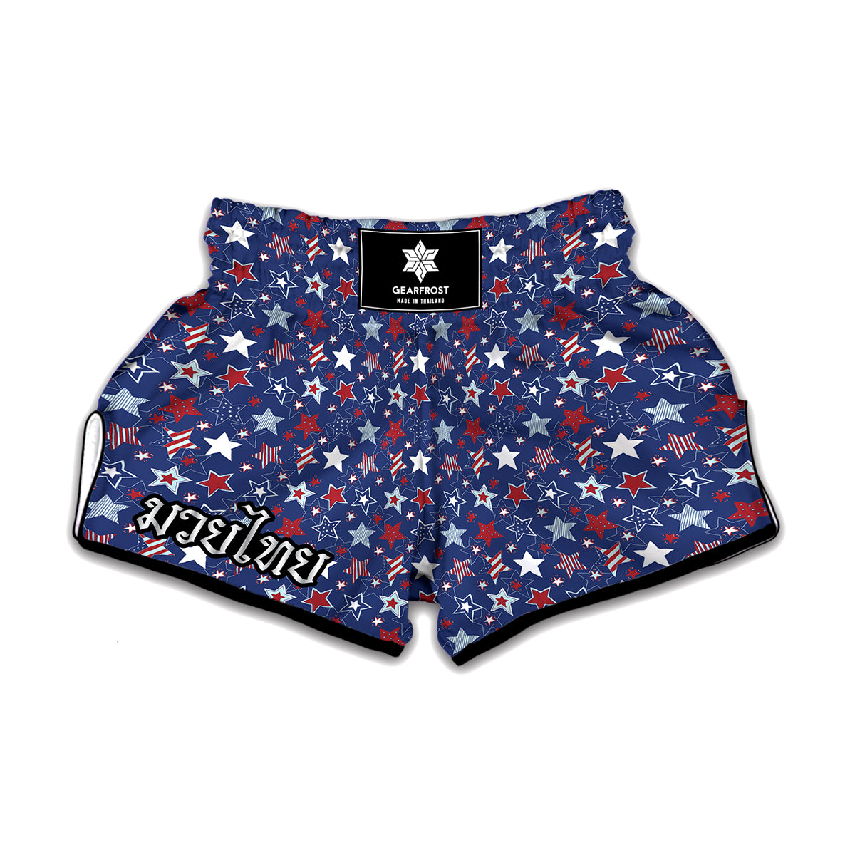 4th of July American Star Pattern Print Muay Thai Boxing Shorts