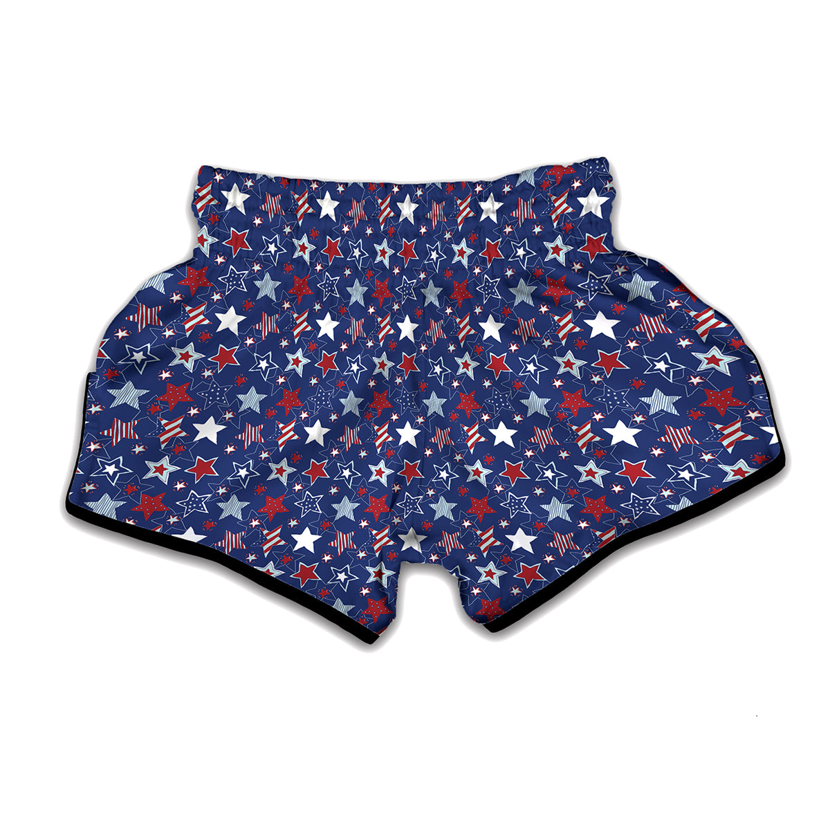 4th of July American Star Pattern Print Muay Thai Boxing Shorts