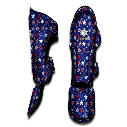 4th of July American Star Pattern Print Muay Thai Shin Guard