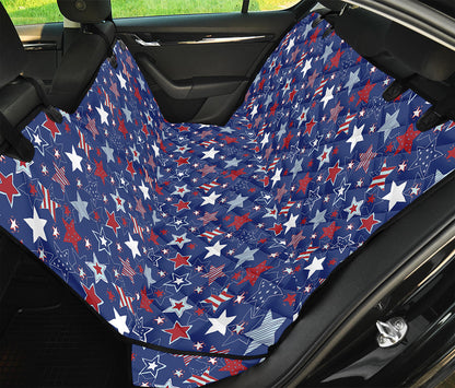 4th of July American Star Pattern Print Pet Car Back Seat Cover