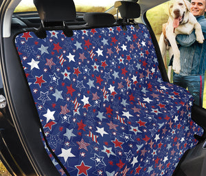 4th of July American Star Pattern Print Pet Car Back Seat Cover