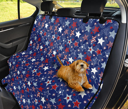 4th of July American Star Pattern Print Pet Car Back Seat Cover