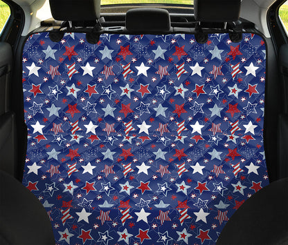 4th of July American Star Pattern Print Pet Car Back Seat Cover
