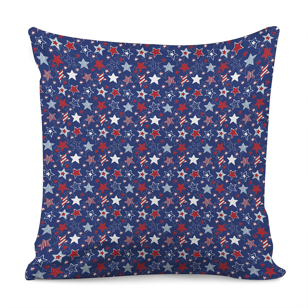 4th of July American Star Pattern Print Pillow Cover