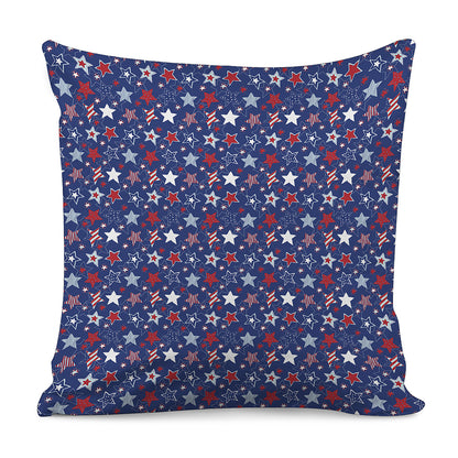 4th of July American Star Pattern Print Pillow Cover