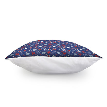 4th of July American Star Pattern Print Pillow Cover