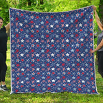 4th of July American Star Pattern Print Quilt