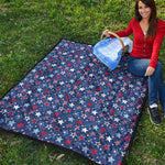 4th of July American Star Pattern Print Quilt