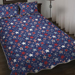 4th of July American Star Pattern Print Quilt Bed Set