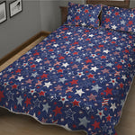 4th of July American Star Pattern Print Quilt Bed Set