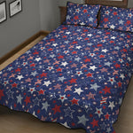 4th of July American Star Pattern Print Quilt Bed Set