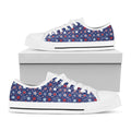 4th of July American Star Pattern Print White Low Top Sneakers