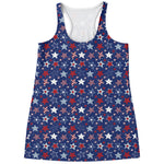 4th of July American Star Pattern Print Women's Racerback Tank Top