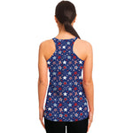 4th of July American Star Pattern Print Women's Racerback Tank Top