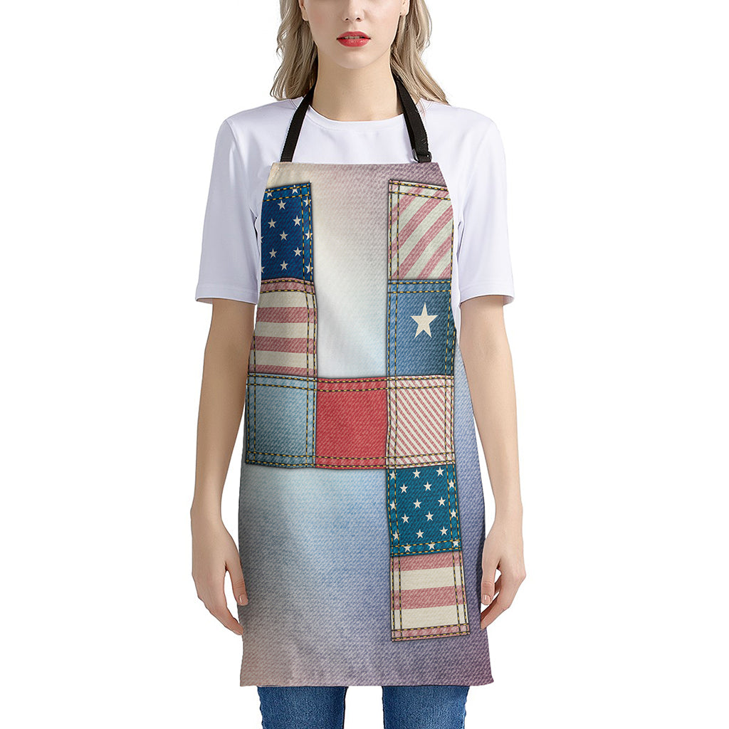 4th of July USA Denim Patchwork Print Apron