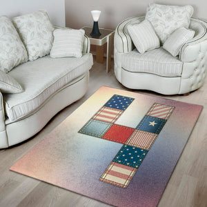 4th of July USA Denim Patchwork Print Area Rug