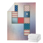 4th of July USA Denim Patchwork Print Blanket