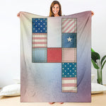 4th of July USA Denim Patchwork Print Blanket