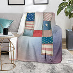 4th of July USA Denim Patchwork Print Blanket