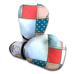 4th of July USA Denim Patchwork Print Boxing Gloves